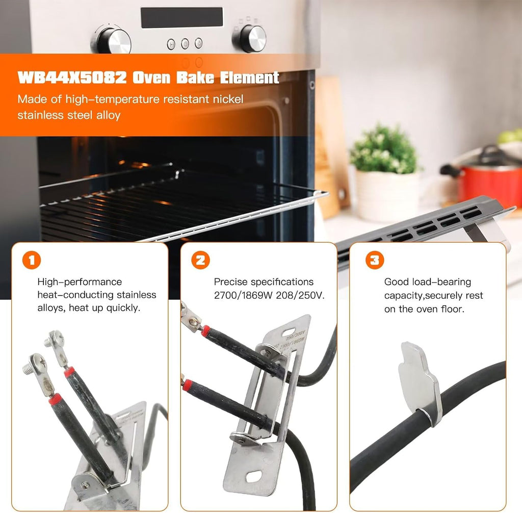WB44X5082 Range Bake Element Replacement Oven Heating Element Fit for GE JBS03*R1, JBS03*R2, JBS03*R3, JBS03*05, JBS03*06, JBS034P1, JBS034V1, JBS03G*F1, JBS03G*H1 by YTXXDEUS
