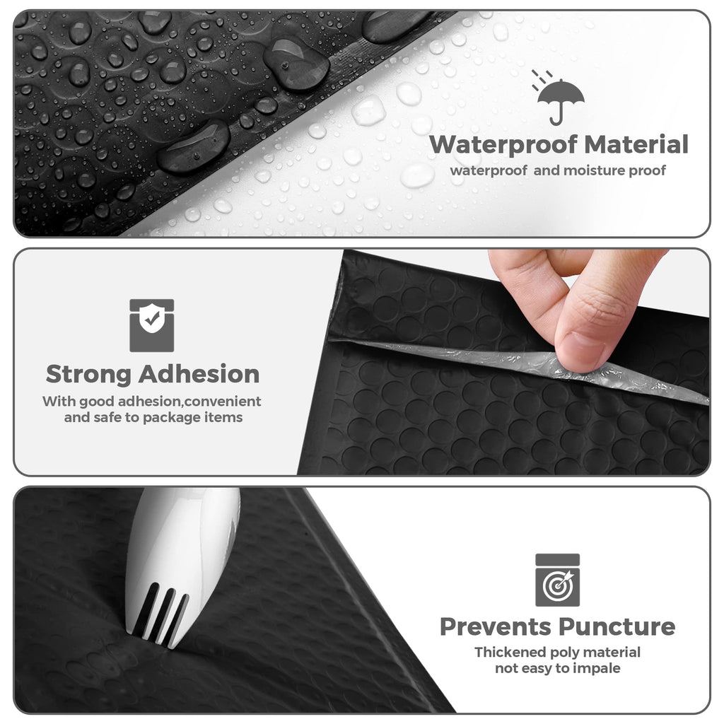 Bubble Mailers 10.5X16 Inch 100 Pack Black Padded Envelopes Bulk