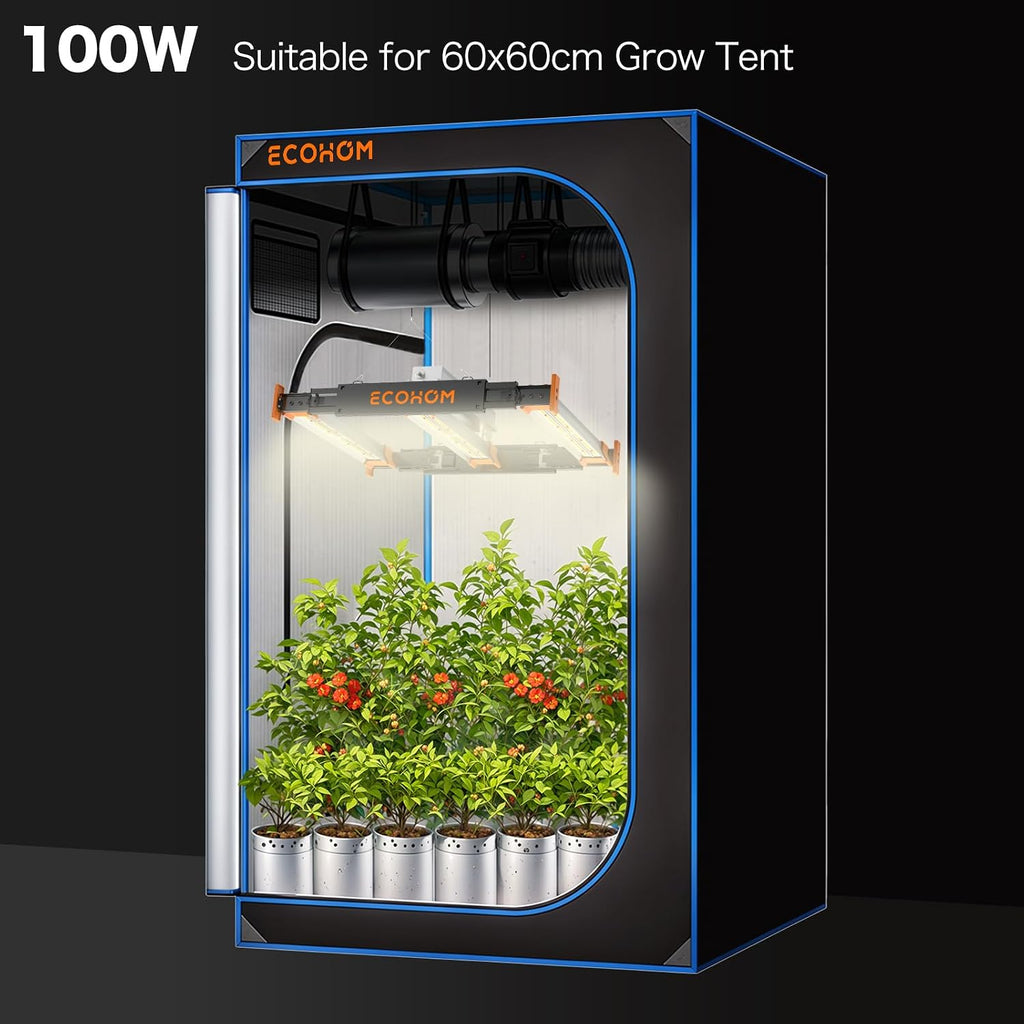Bar 100W LED Grow Light, Full Spectrum, Dimmable, Daisy Chain, High PPFD, 2x2ft Coverage