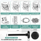 EXERAUO Garage Door Hinges and Rollers for 8 Ft High Doors Hardware Kit