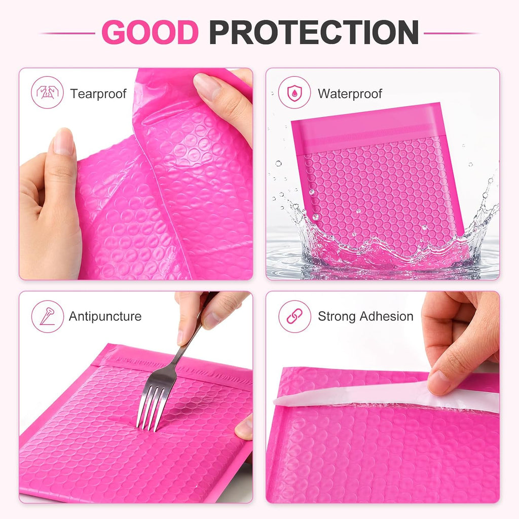 Bubble Mailers 8.5x11 50 Pack Waterproof Padded Envelopes Self Seal Small Packaging Shipping Bags for Small
