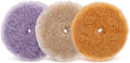 Wool Buffing Polishing Pads, 3Pcs 5" (125mm) Coarse Medium Cutting Car Wool Polishing Pads, Premium 100% Wool Cutting