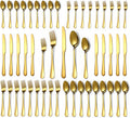Gold Silverware Set,50-Piece Stainless Steel Flatware Set for 10