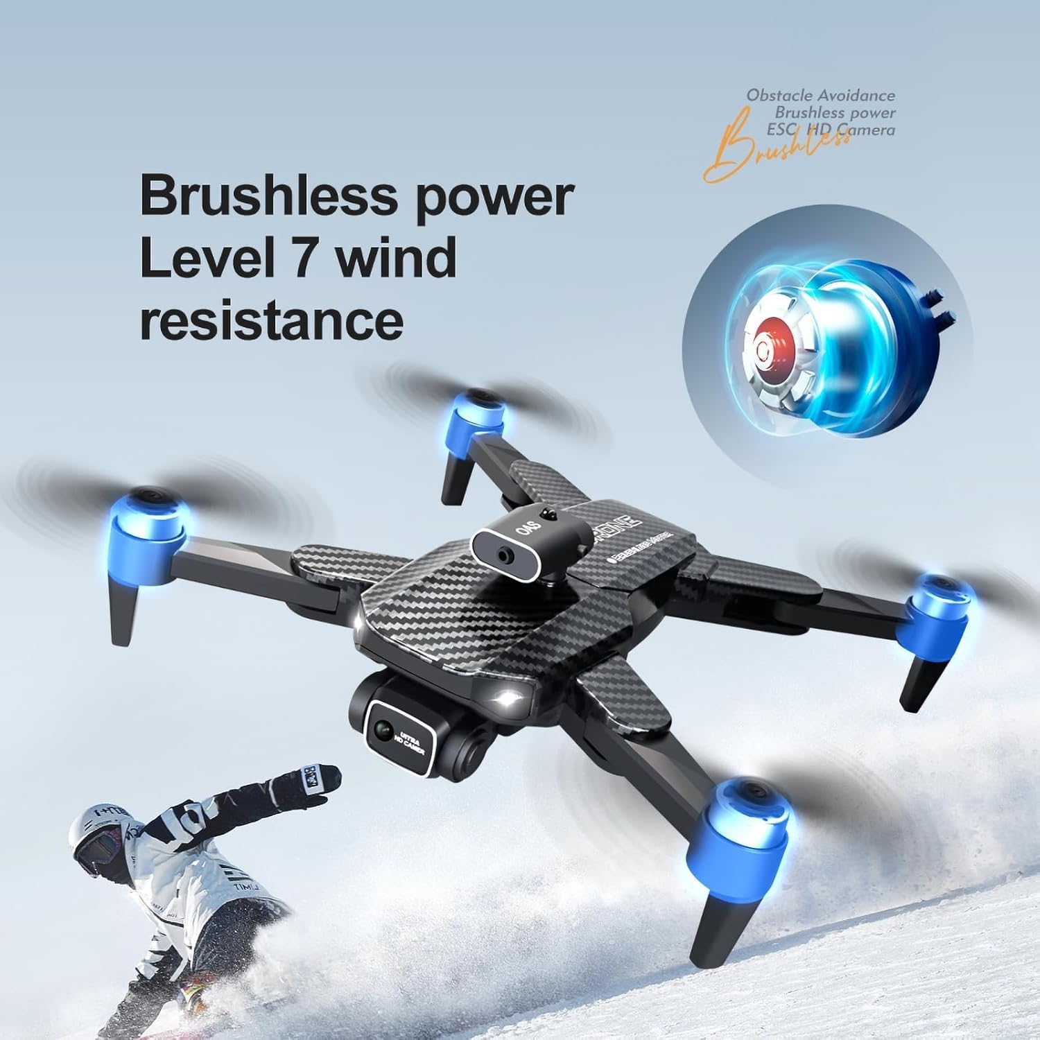 4K UHD GPS Drone (Equipped with dual cameras), Foldable Drone, small-scale Drone Control Quadcopter With Height