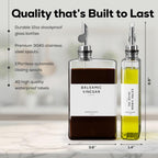 Glass Olive Oil Dispenser Bottle for Kitchen by Brighter Barns - Oil and Vinegar Dispenser Set, Coffee Syrup Bottles