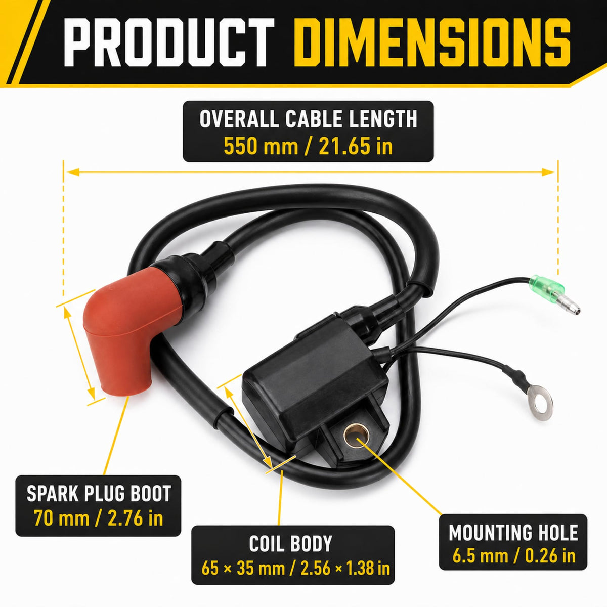 Carnovate 3 Pack Ignition Coil Fit for Yamaha Outboard 60-90HP 2 Stroke