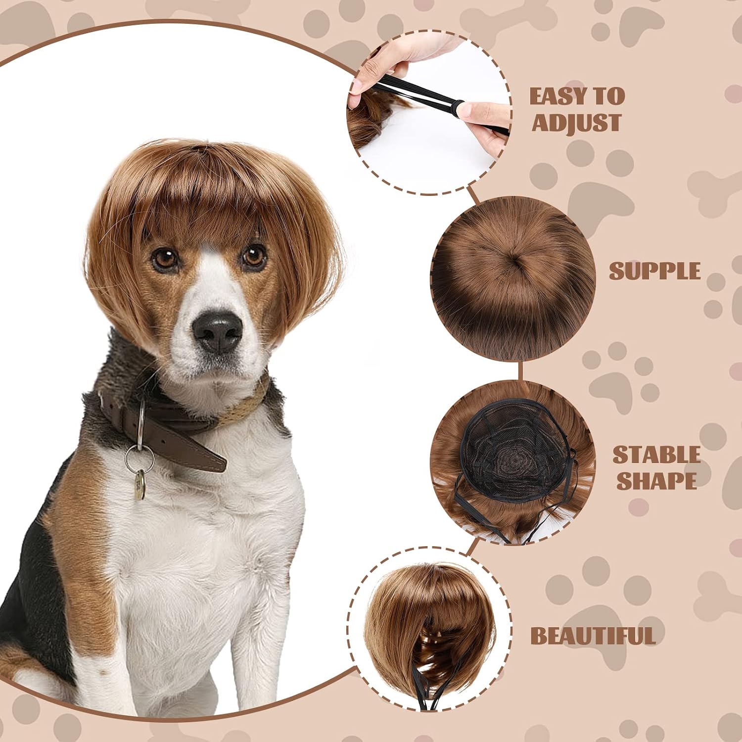 Dog Costume Cat Apparel Dog Toys Curly Braids Headgear Wigs Styling Cute Funny Pet Hair Accessories Decoration for