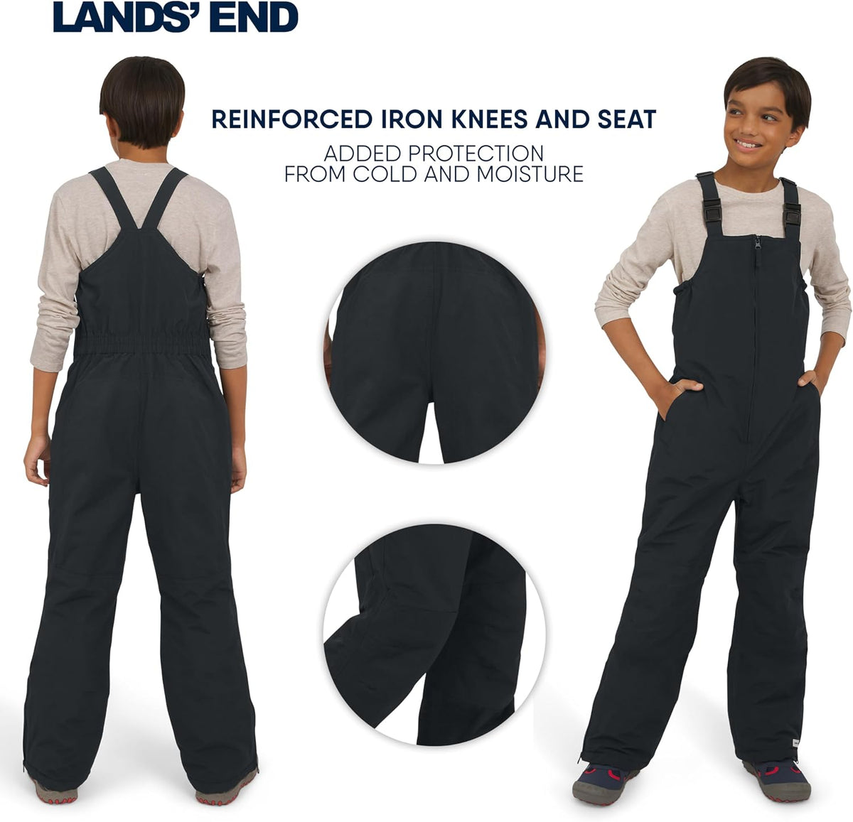 Unisex Kids Squall Waterproof Adjustable Insulated Iron Knee Snow Bib Overalls