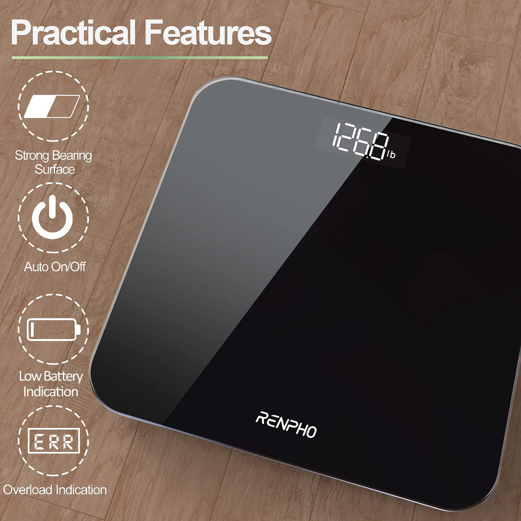 Digital Bathroom Scale for Body Weight, 400lbs, LED Display, Core 1S | Weighing Machine with High-Precision Sensors