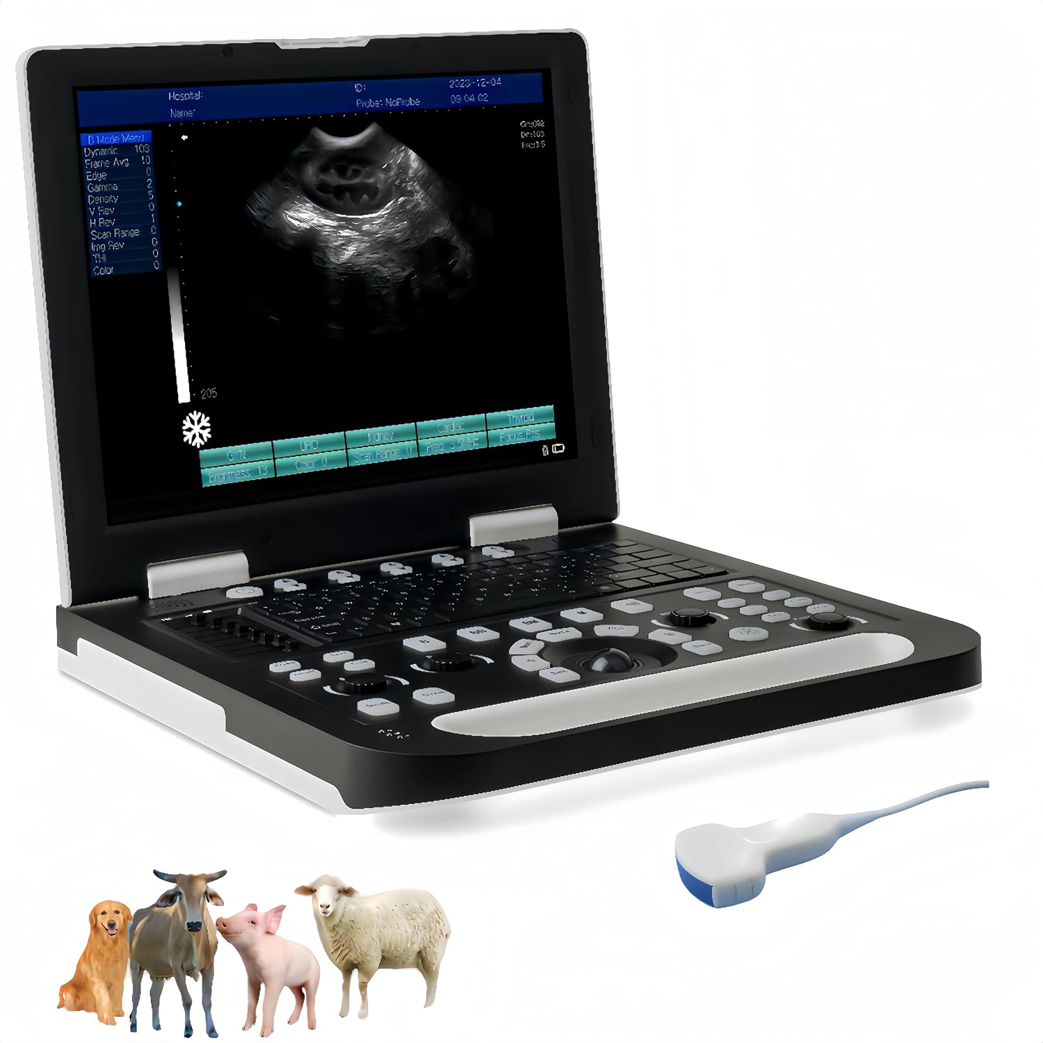 N50 Portable Veterinary Ultrasound Machine with 3.5 Mhz Convex Probe