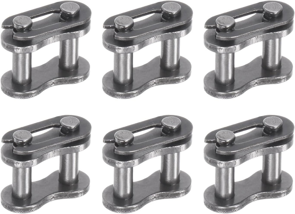 uxcell 6Pcs #25 Chain Master Connector Link Roller, 1/4" Pitch Carbon Steel, Standard Connecting Split Links for 04C Chain