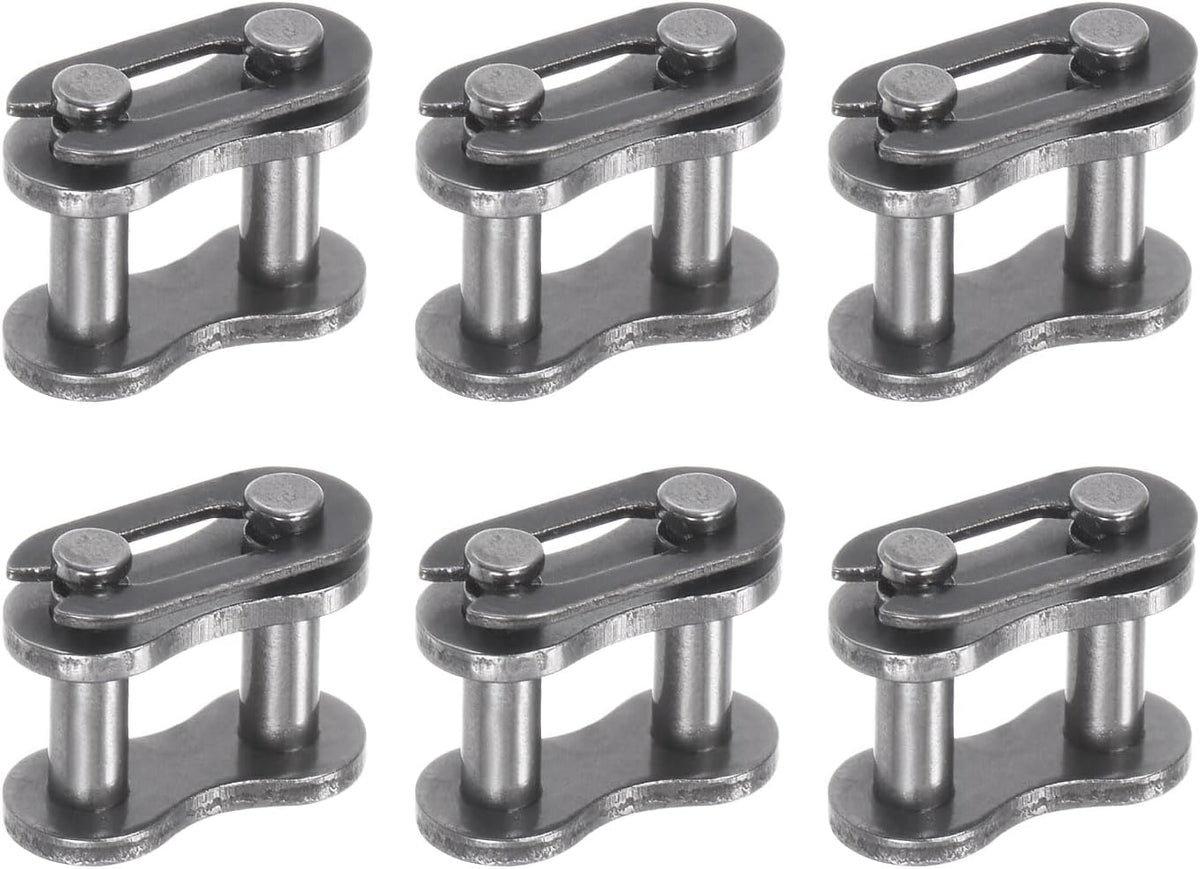 uxcell 6Pcs #25 Chain Master Connector Link Roller, 1/4" Pitch Carbon Steel, Standard Connecting Split Links for 04C Chain