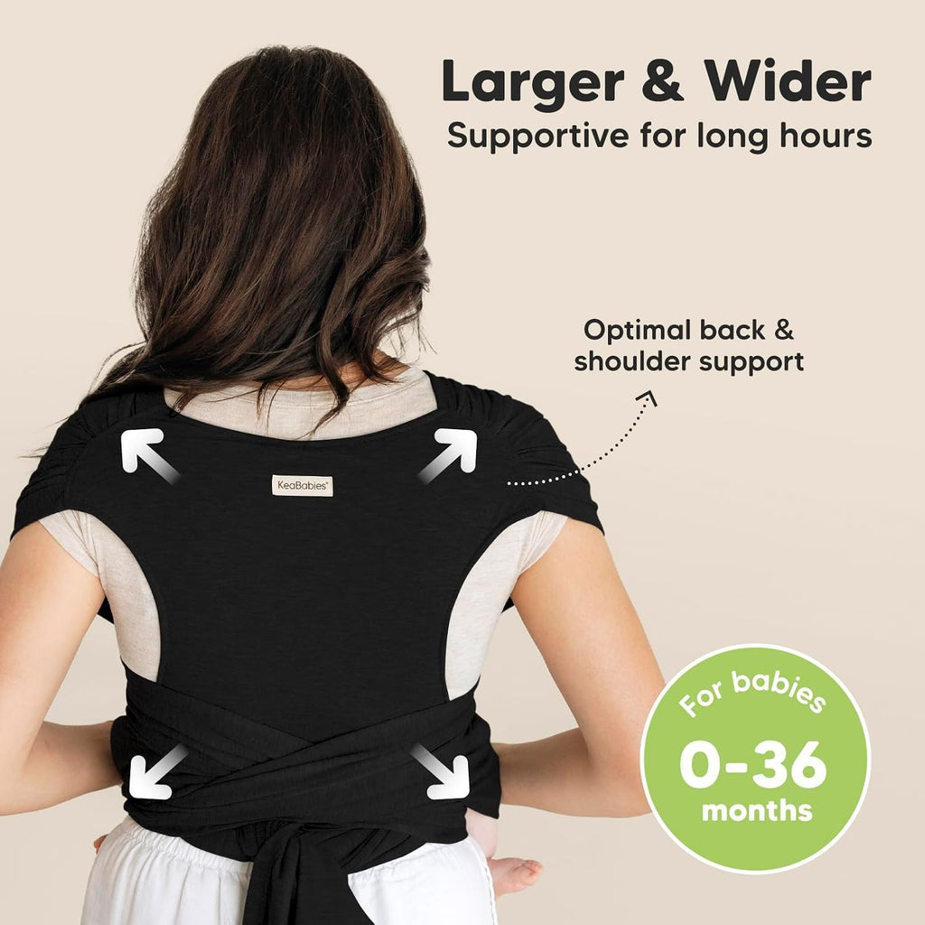 Baby Wrap Carrier Ring Sling, D-Lite Baby Carrier (Trendy Black) | Easy to Wear, Adjustable Baby Carrier Newborn to