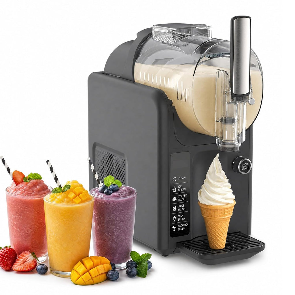 Soft Serve Ice Cream Slushie Machine - 68 oz Slushy Machine for Home, 2-In-1 Soft Ice Cream Maker with 6 Pre-Set