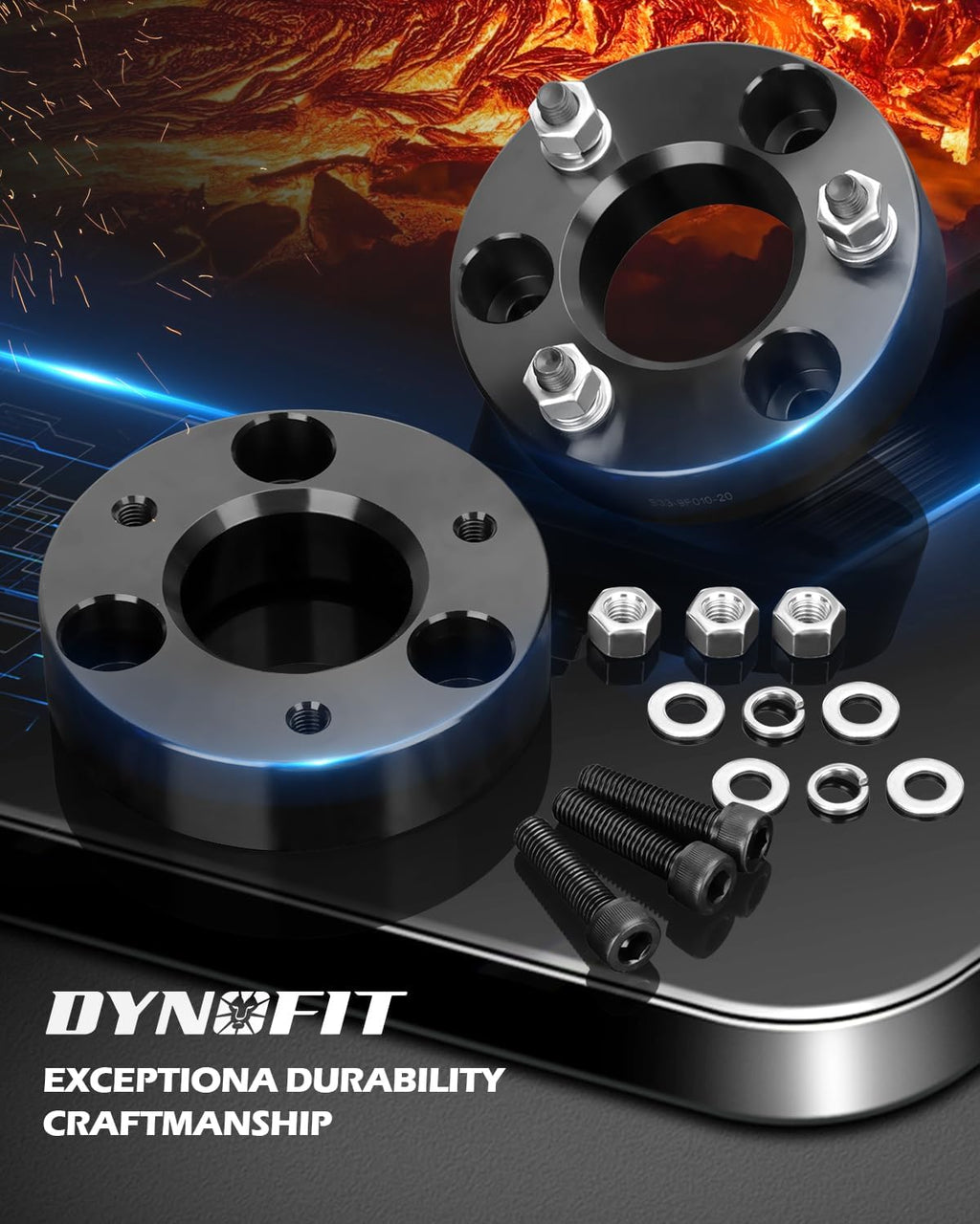 Dynofit 2in Leveling Lift Kit for Dodge Ram 1500 4WD (2006-2026), Aluminum Strut Spacers Raise 2 Inches Front Suspension for Ram1500 4x4