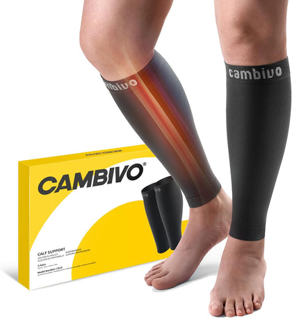 Calf Compression Sleeve for Women & Men - 20-30mmHg Footless Compression Socks Support for Pain Relief, Varicose Vein