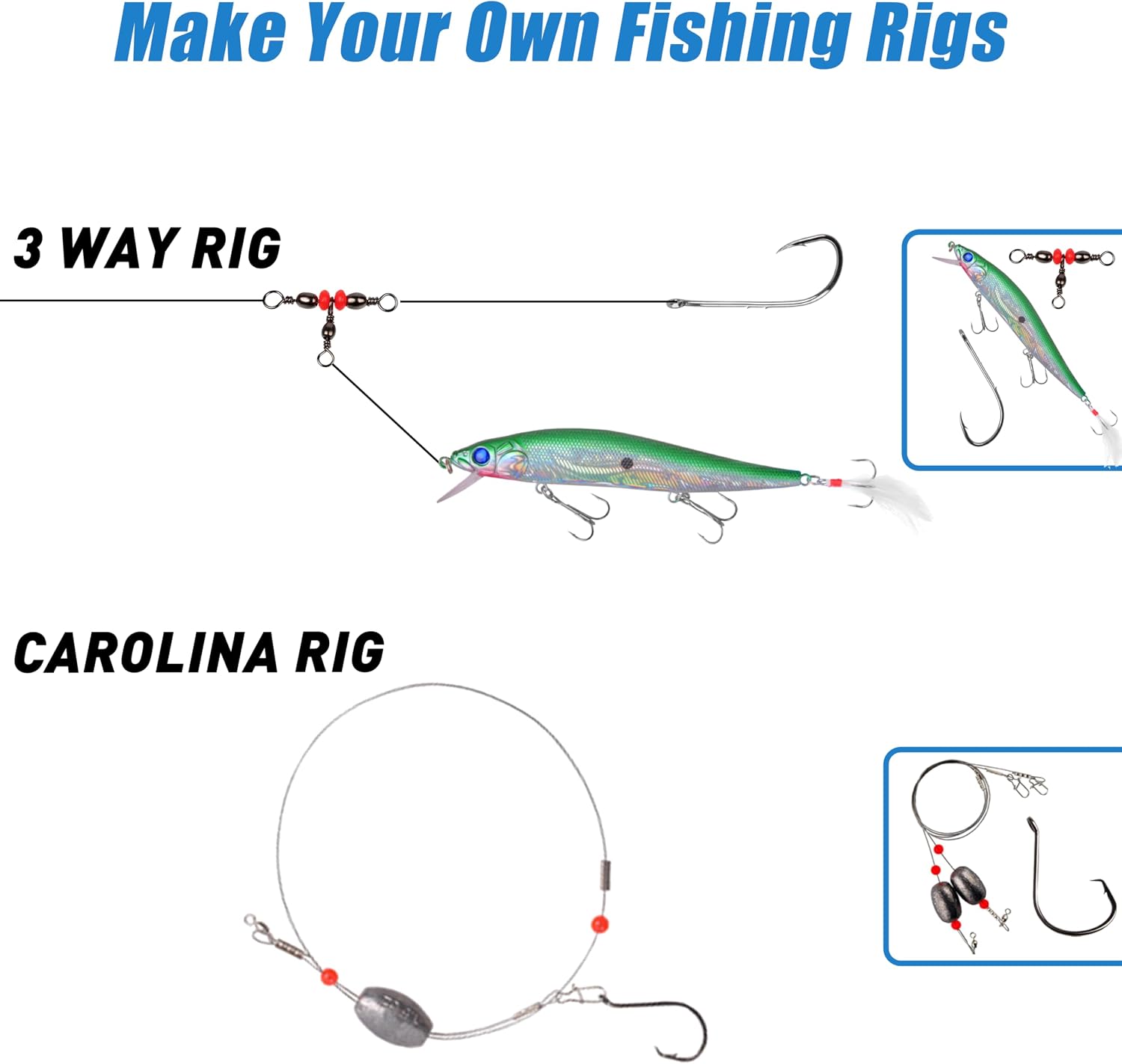 Saltwater Fishing Tackle Kit,131pcs Surf Fishing Gear with Saltwater Fishing Lures Fish Finder Rigs Pyramid Sinkers