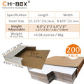 200 Pack 11 1/8" x 8 5/8" x 2" Cardboard Easy-Fold Shipping Box Mailers, Letter-Size Height Adjustable for Comics