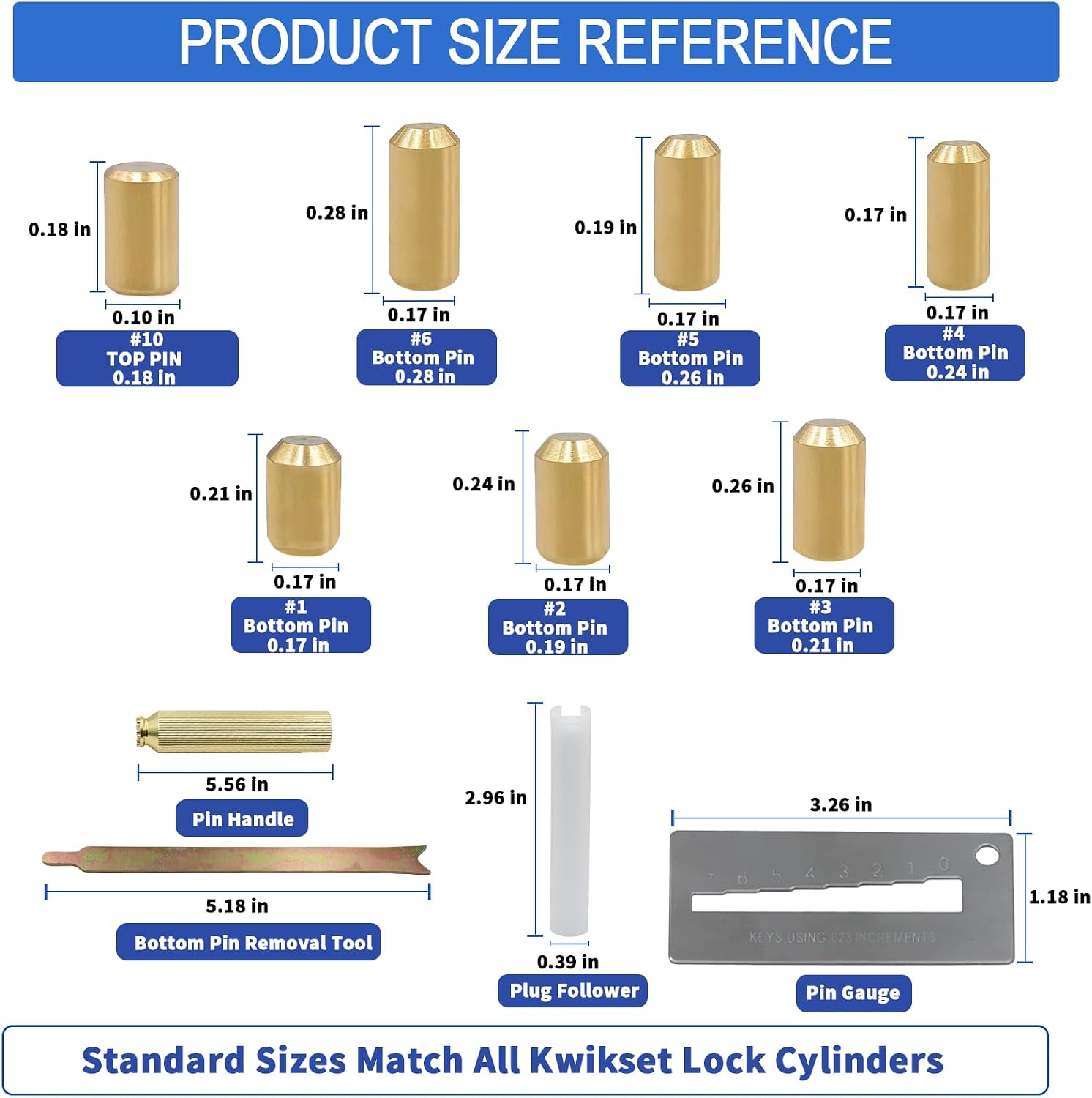 Keyway Rekey Kit for Kwikset Locks (1-6, 50 Each) | DIY Lock Rekeying Set Include 4-Tool & Brass Bottom Pins for Home