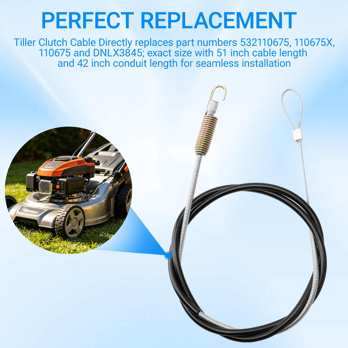 Avixturo 532110675 Clutch Cable Replacement,Tiller Clutch Cable