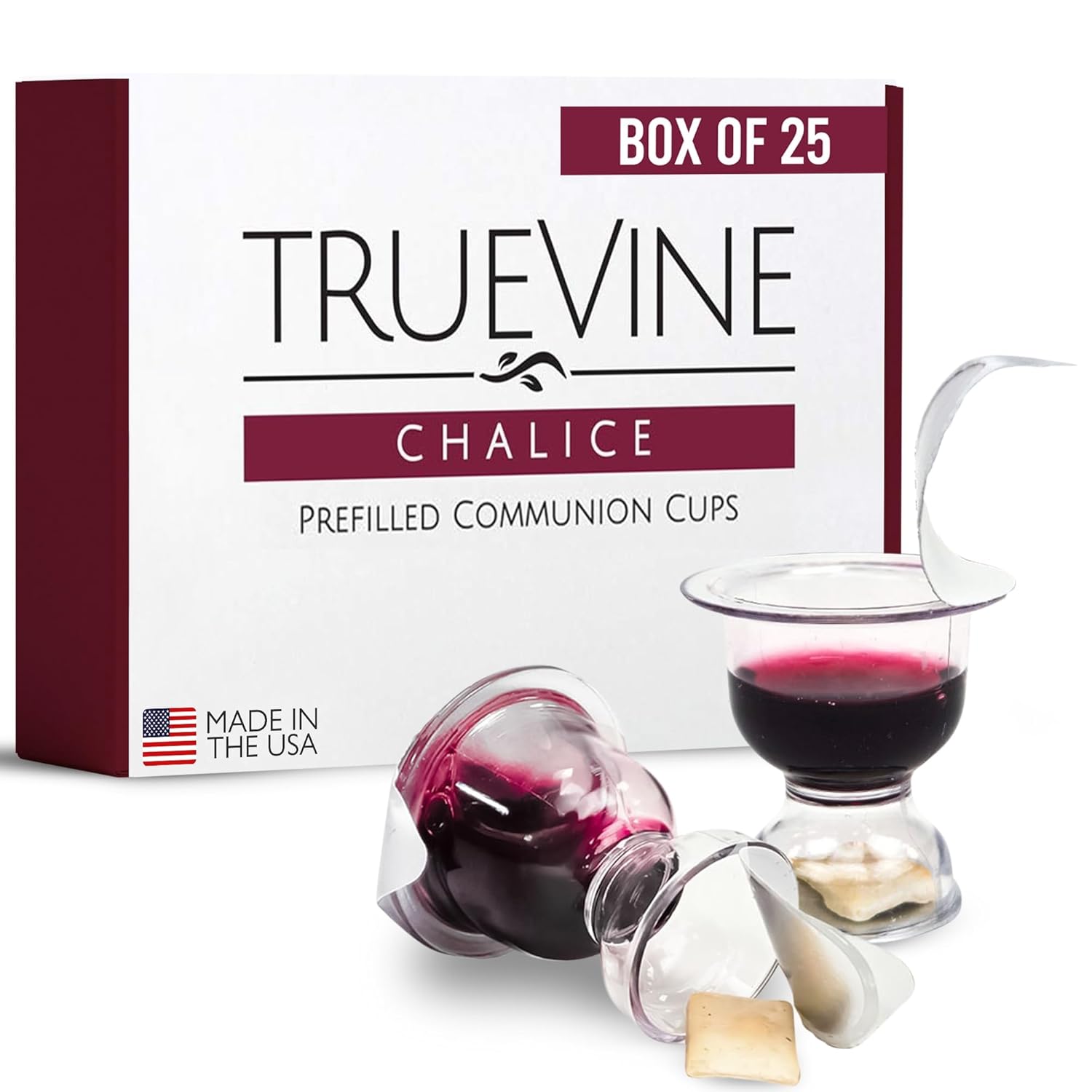 Chalice Prefilled Communion Cups & Wafer Set (25 Count)