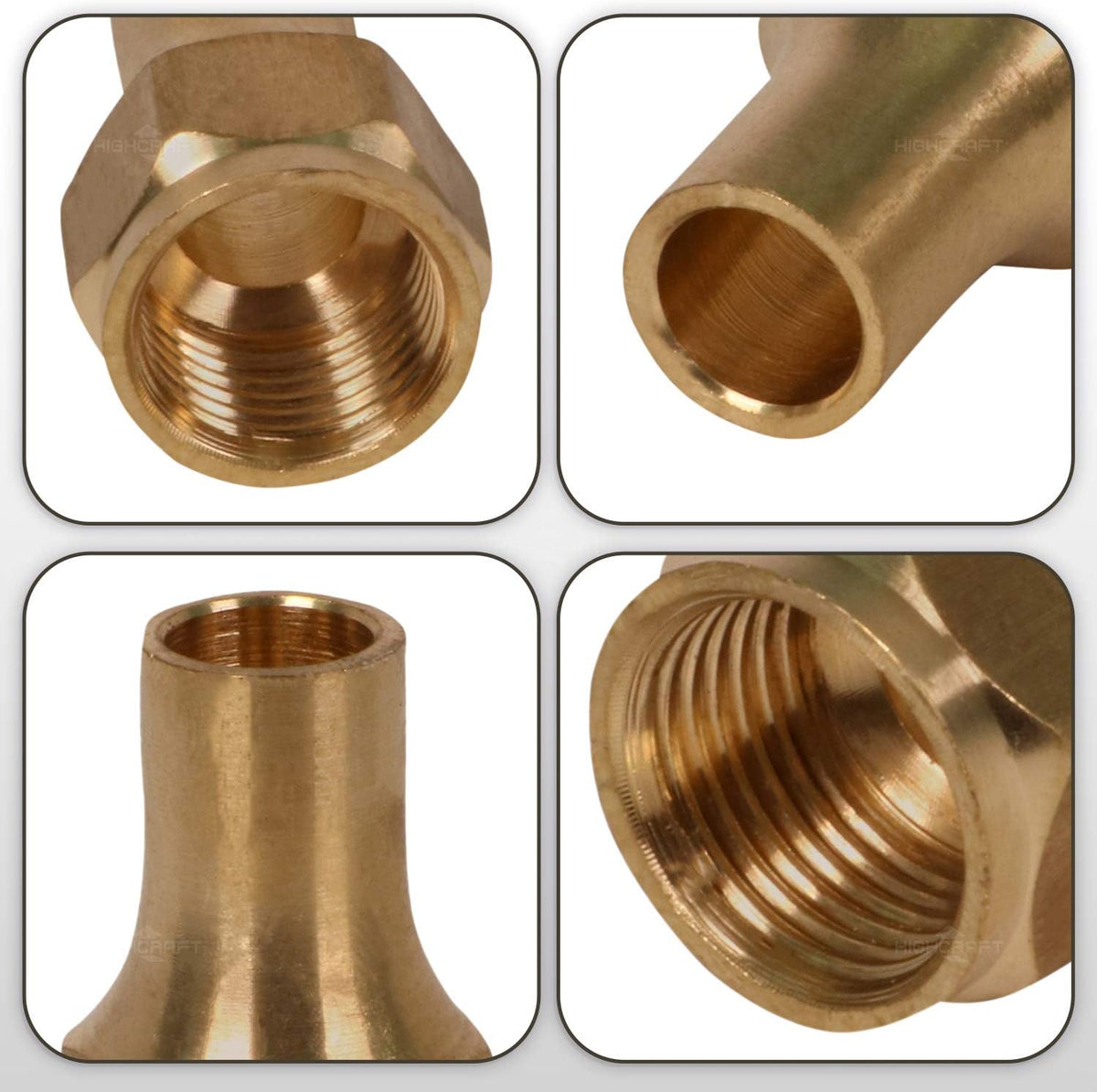 Highcraft G41M-38 Brass Long Nut for Flare Pipe Fittings; 3/8" O.D. Connection