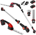 20V 2-in-1 Pole Hedge Trimmer & Grass Shear, 13-Foot Reach | Multi-angle cordless trimmer with extension pole for
