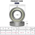 10 PCS 6207-ZZ Double Metal Seal Deep Groove Ball Bearings, Pre-Lubricated and Stable Performance and Cost Effective Bearings (6207 ZZ)
