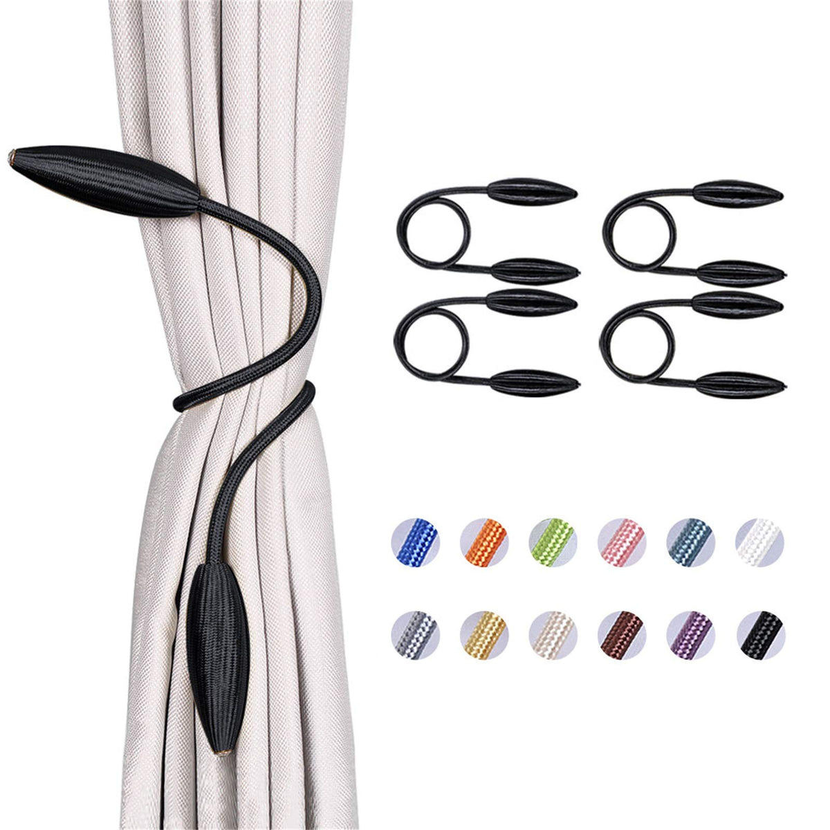 4 Pack DIY Curtain Tiebacks Clips Crystal Decorative Creative Twist Drape Tie Backs European Style Random Modelling