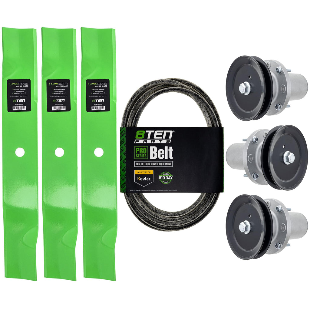 8TEN Blade Spindle Belt Kit for Cub Cadet 942-04415 918-07386 60 Inch Deck