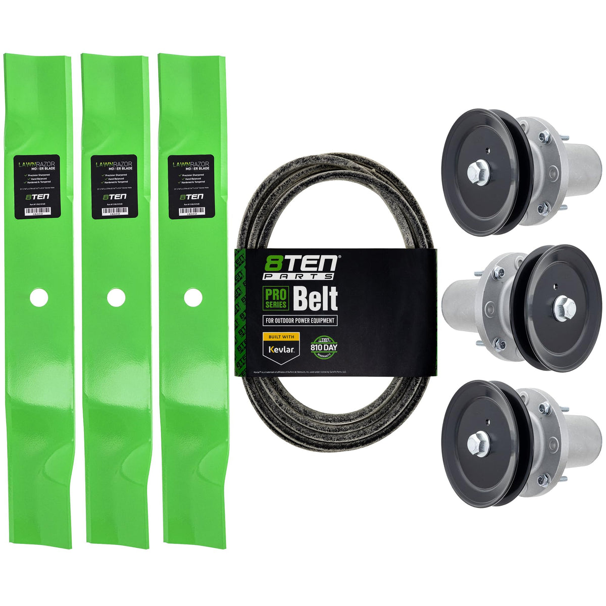 8TEN Blade Spindle Belt Kit for Cub Cadet 942-04415 918-07386 60 Inch Deck