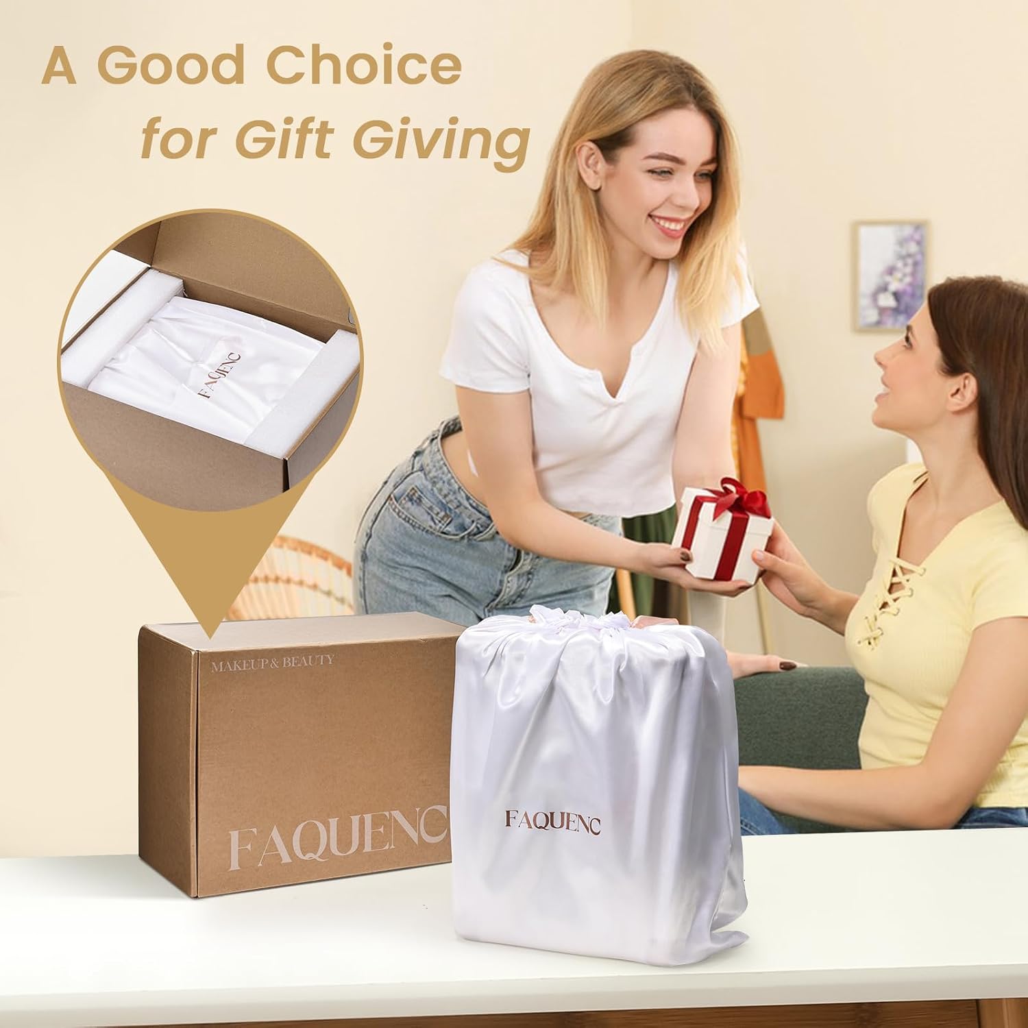 Lighted Makeup Case with Detachable Tray, Beige Vegan Leather Makeup Box Rechargable 3-Color LED Mirror, Travel Train