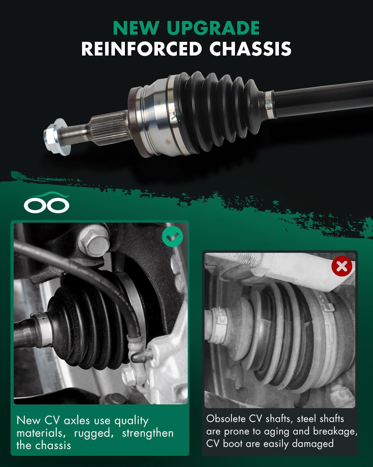 SCITOO Pair (2) Rear CV Axle Assembly For Chrysler,For Dodge 15-22