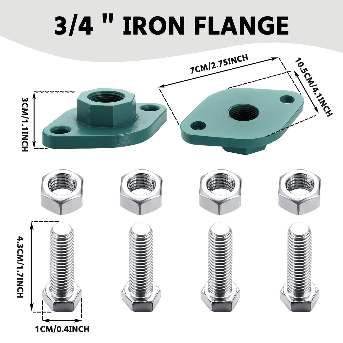 Otoolling 4 Pcs Circulator Pump Flanges, Cast Iron