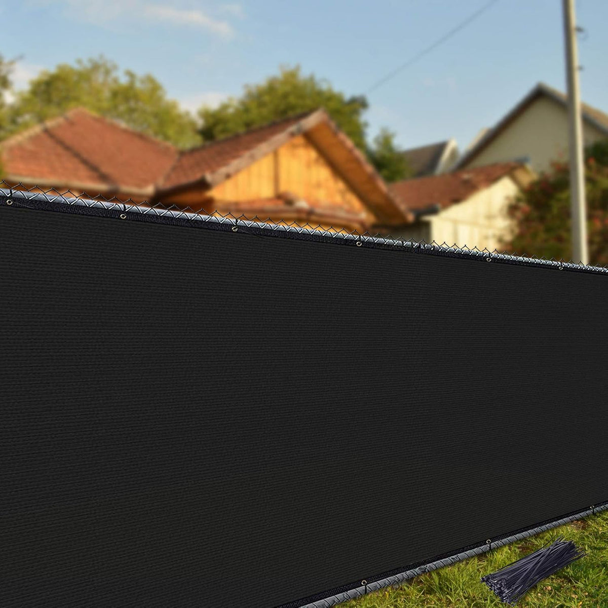 iCover 4x25ft Privacy Screen Fence, Outdoor Fencing Panels, Garden Windscreen Mesh Shade Sail Net Barrier, Include