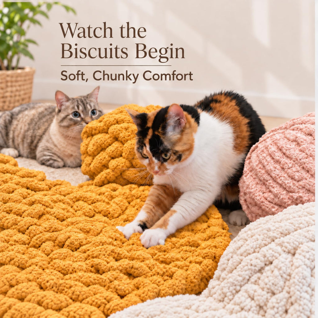 Cat Kneading Mat, Handmade Round Cushion Bed Pad Kittens (White,M)