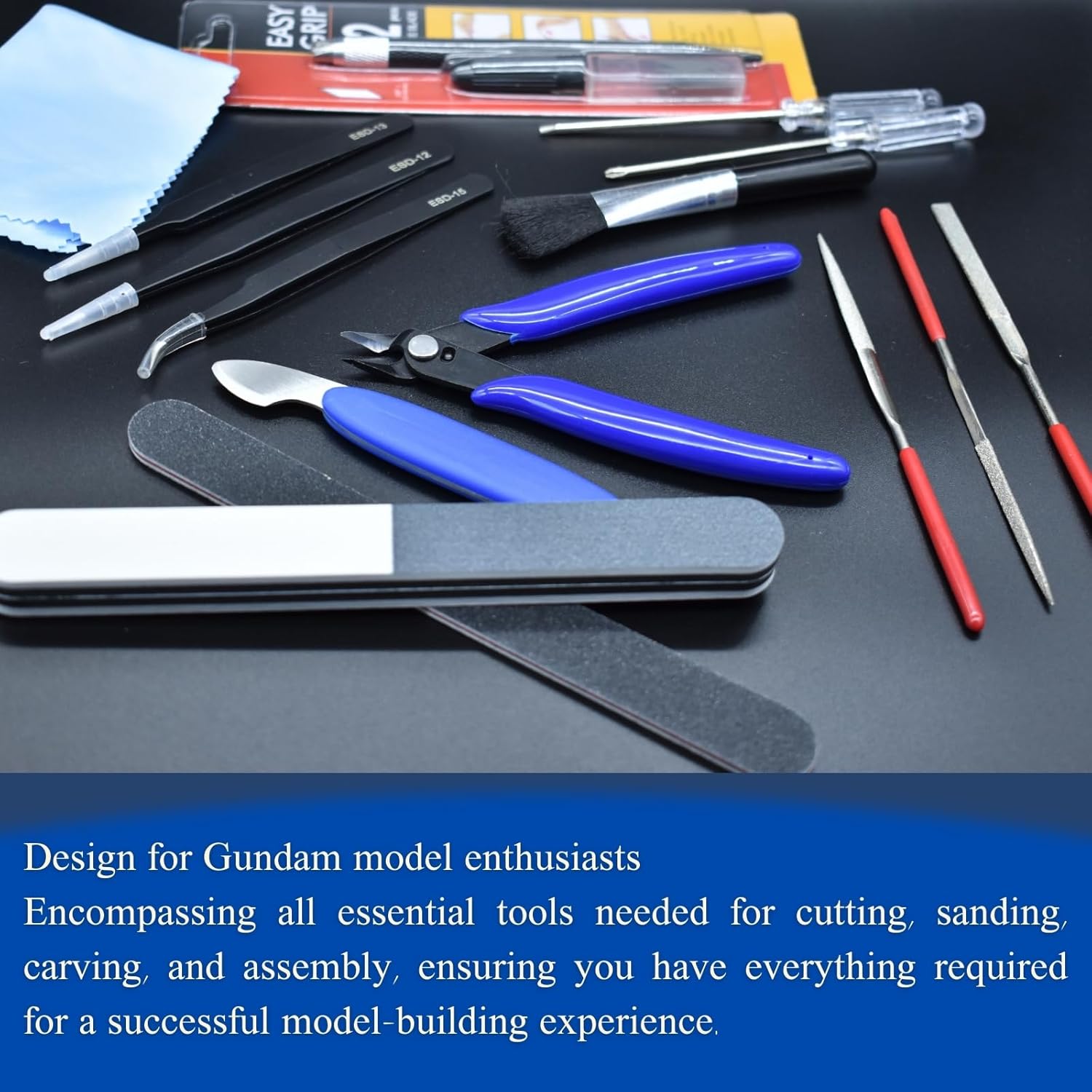 Gundam Model Tool Kit, 28pcs Hobby Building Tool Set, Modeler Basic Tools Craft Set for Cars, Airplanes, Buildings