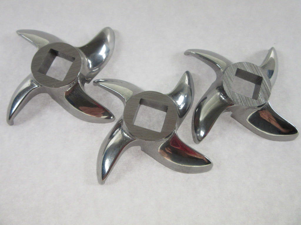 3-PACK Size #22 Stainless Steel meat grinder knife SHARP Dishwasher safe