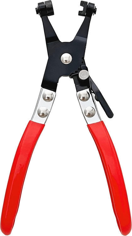 Hose Clamp Plier Repair Tool with Swivel Flat Band for Removal and Installation of Ring-Type or Flat-band Hose Clamps