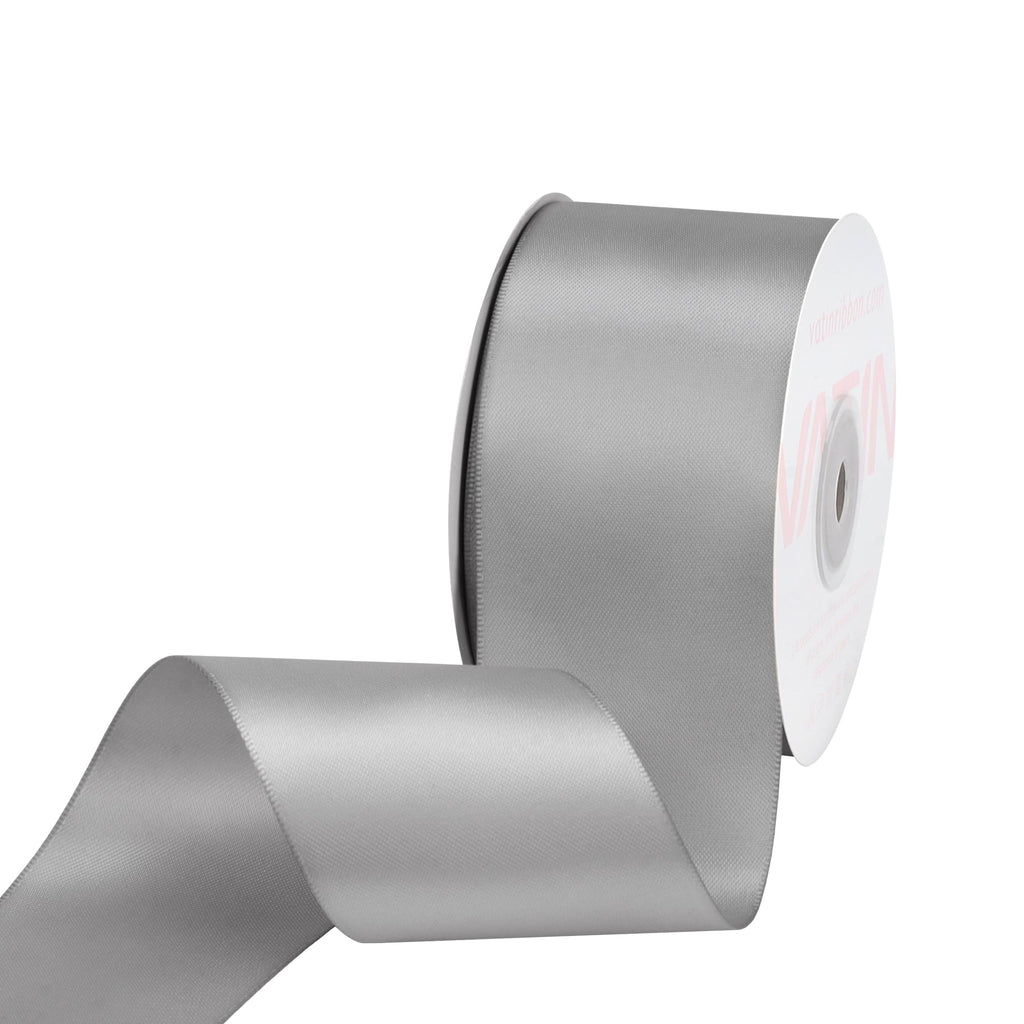 Dk.Silver Satin Ribbon 2 Inch x 25 Yards for Gift Wrapping