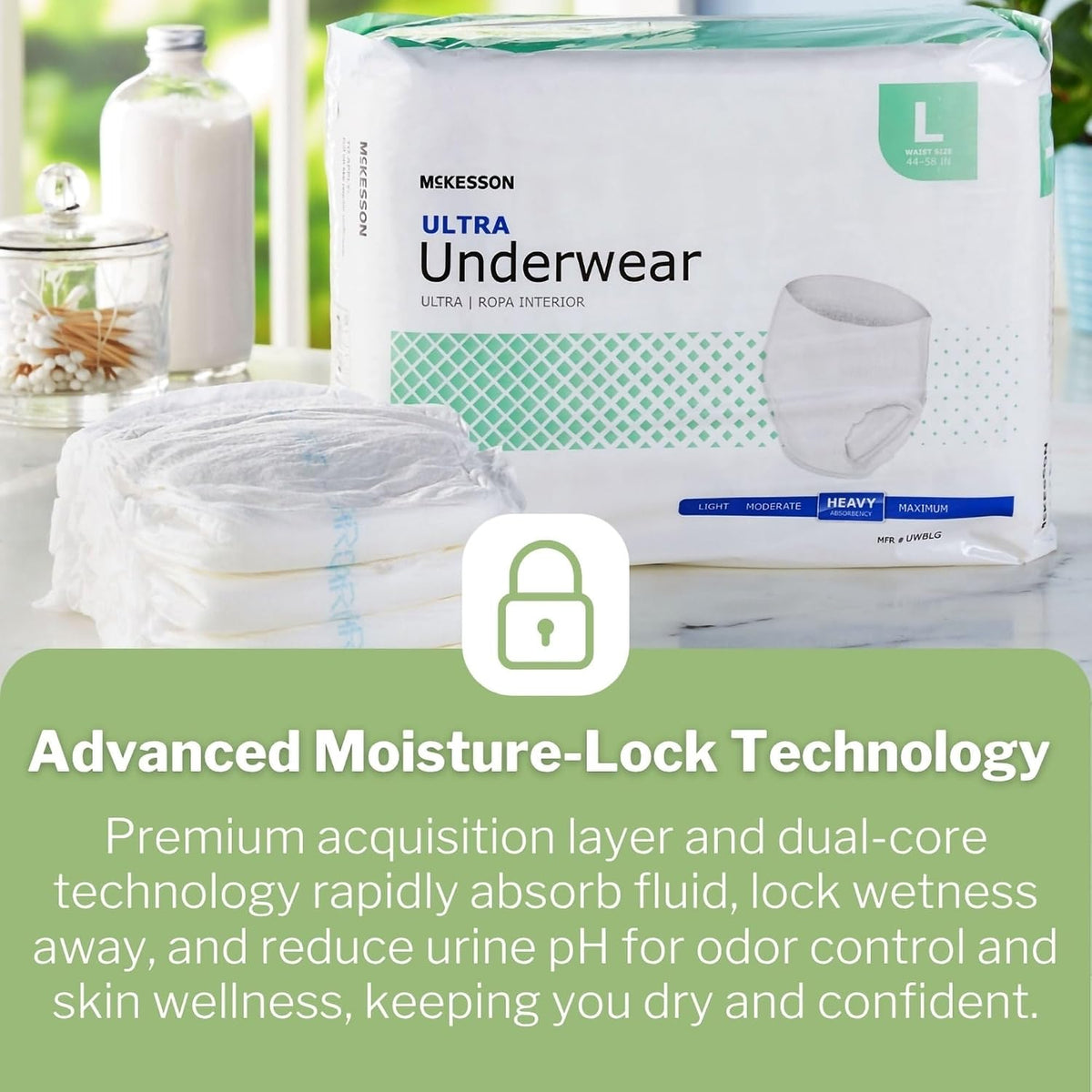 Ultra Adult Incontinence Underwear, Heavy Absorbency, 58 in, 18 ct