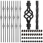 1/2" Square Iron Balusters - Single Basket & Double Basket - 20p