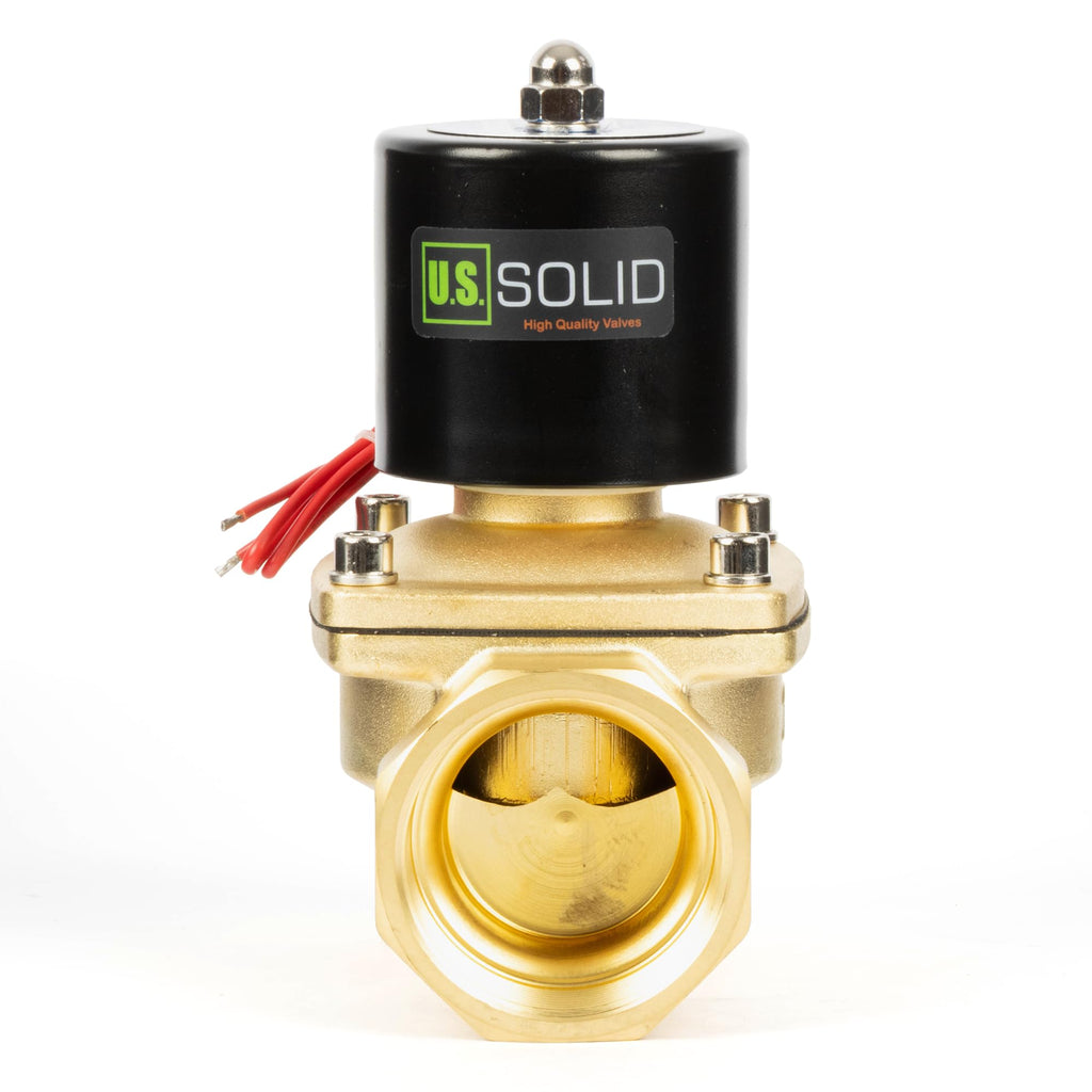 U.S. Solid Brass Solenoid Valve 2" 24V DC Normally Closed