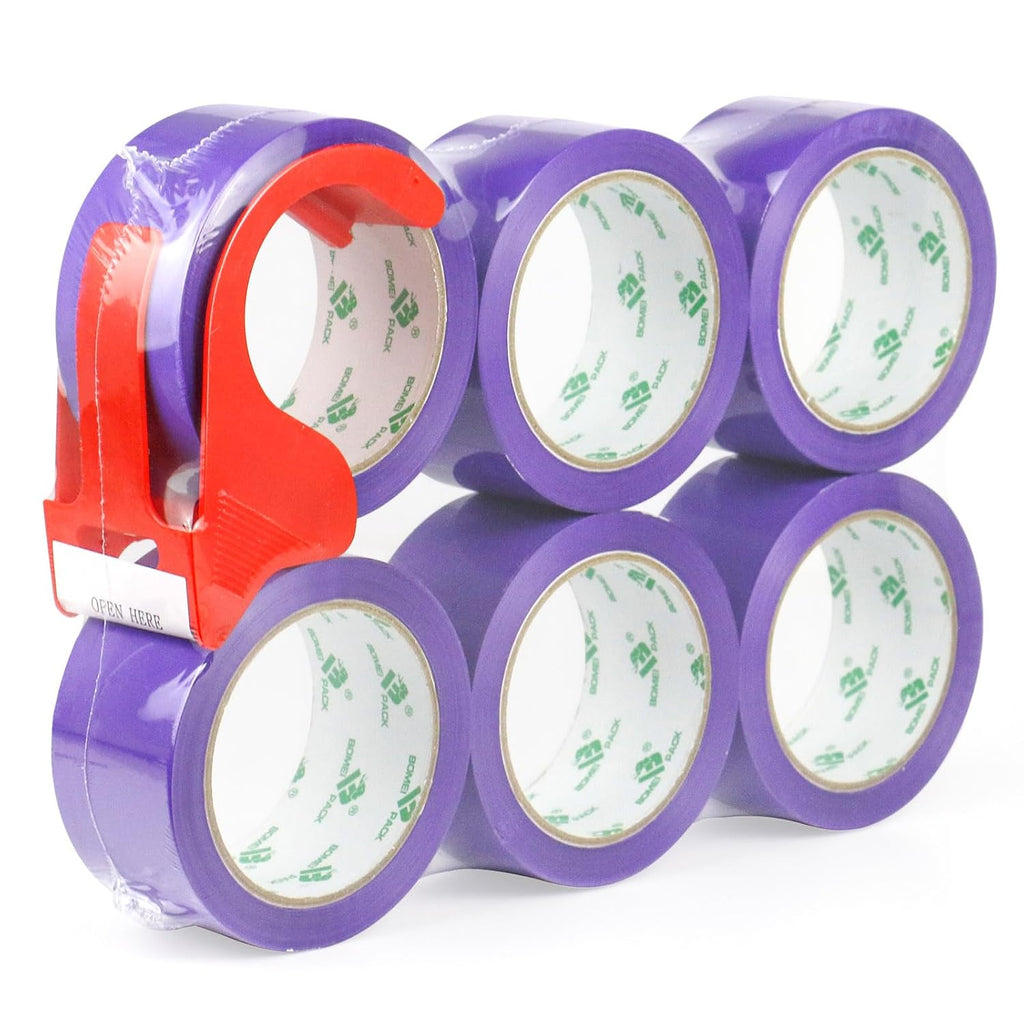 6 Rolls Purple Heavy Duty Packing Tape,1.88 Inches x 60Yards