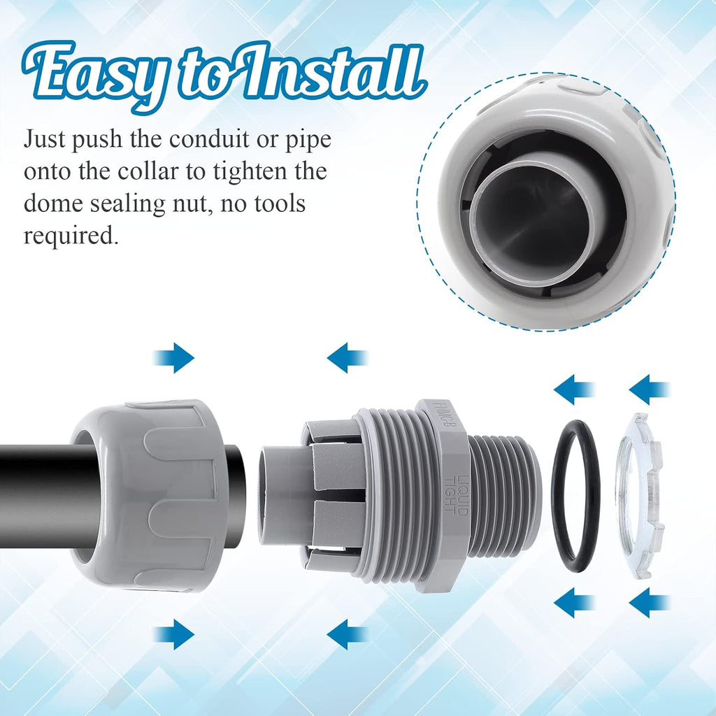 6Pcs 3/4 Inch NPT Liquid Tight Connector