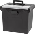 File Box with Lid File Organizer for Letter File w/Organizer-Lid, Plastic Mobile Filing Organizer, Water Resistant