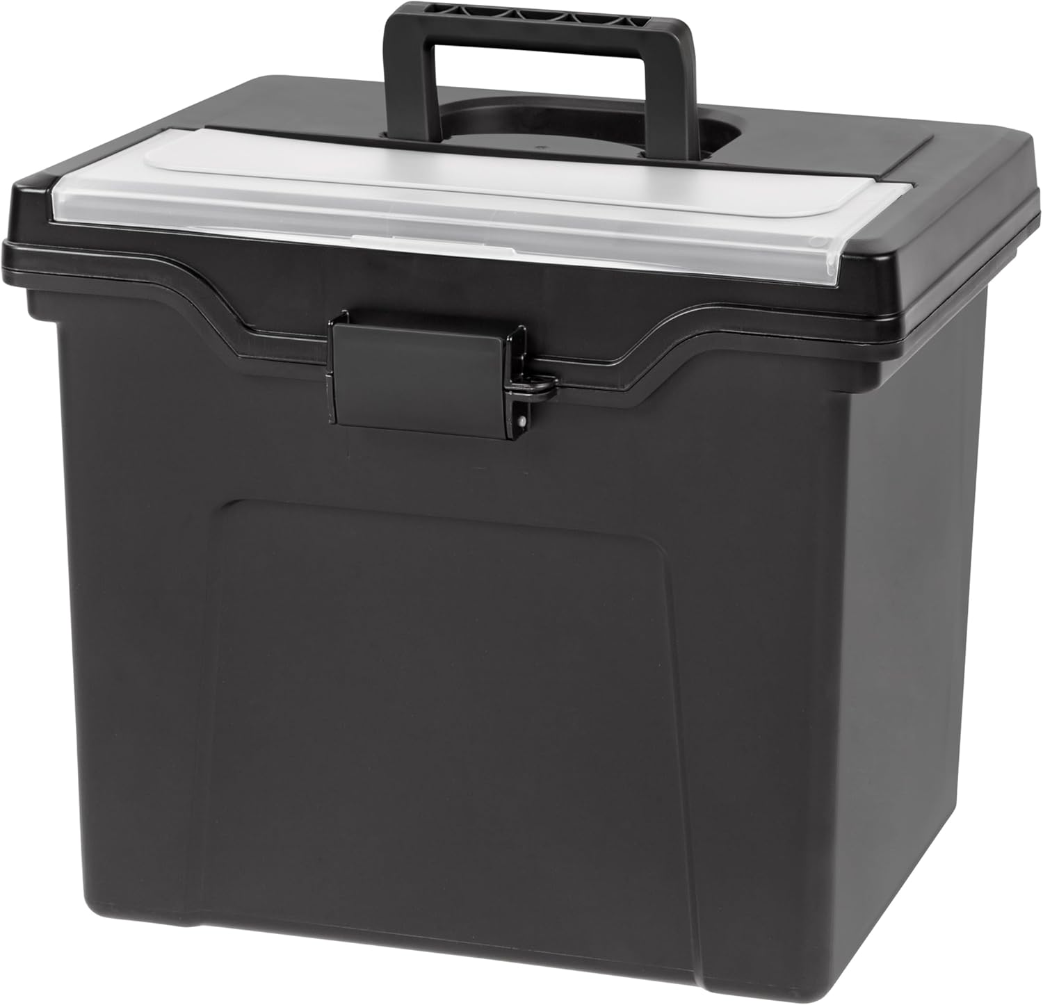 File Box with Lid File Organizer for Letter File w/Organizer-Lid, Plastic Mobile Filing Organizer, Water Resistant
