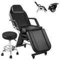 Tattoo Chair for Client, Esthetician Bed with Rolling Stool and Wheels Adjustable Beauty Salon Spa Table 360 Swivel