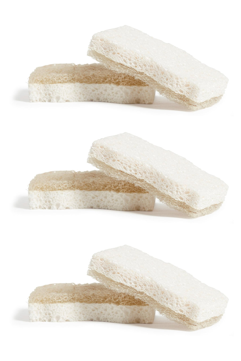 Coconut Scrubber Sponges, 6 Count, Dual Sided, Non-Scratch