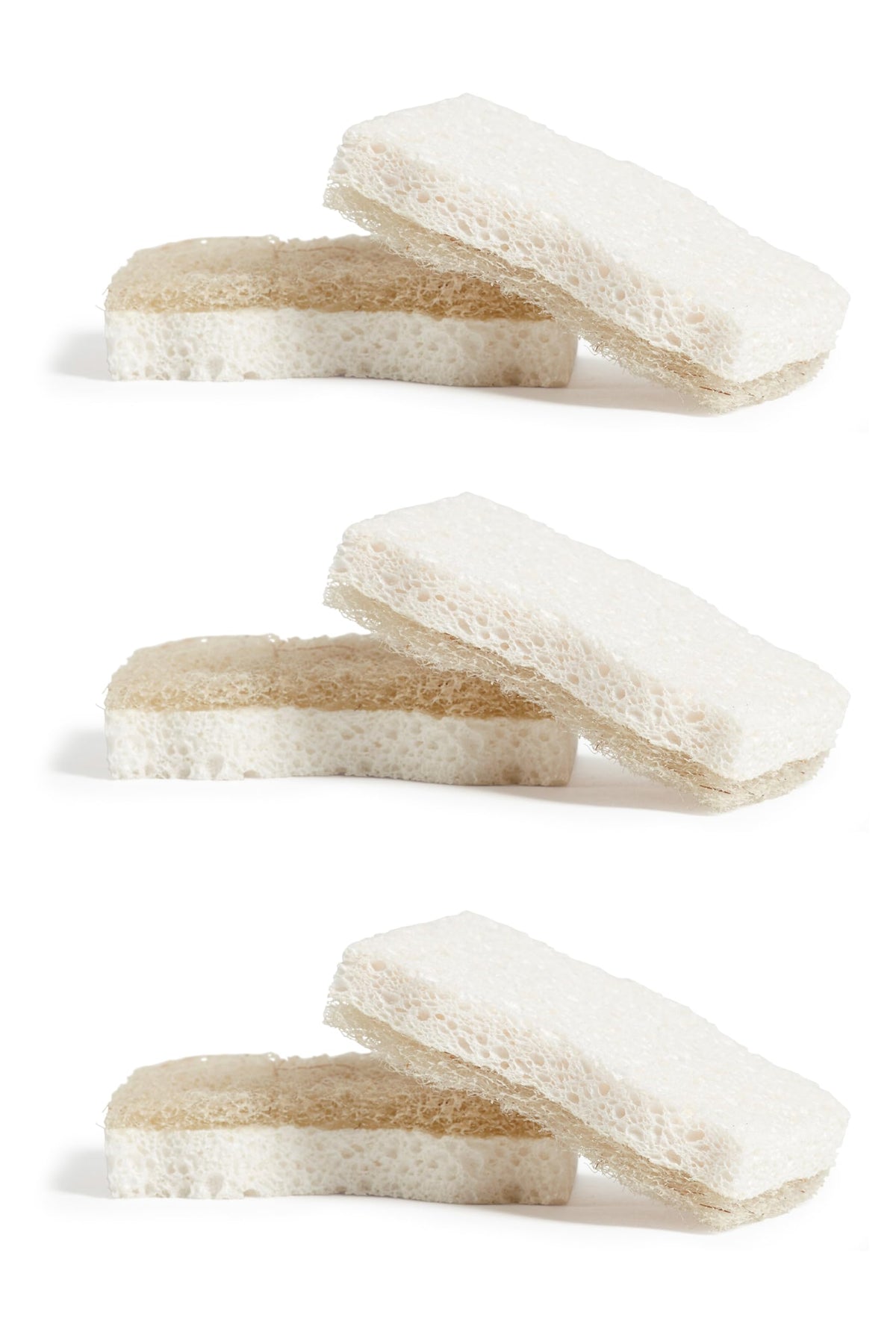 Coconut Scrubber Sponges, 6 Count, Dual Sided, Non-Scratch